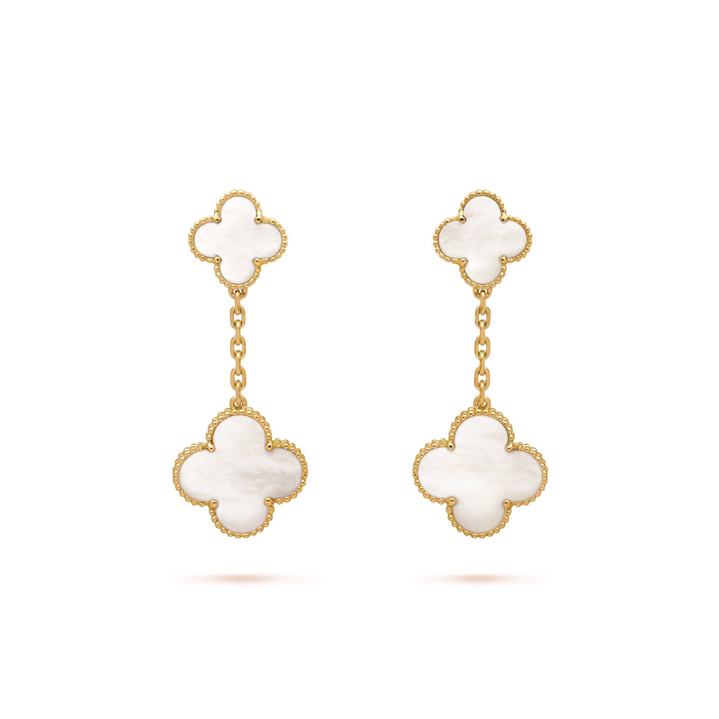 VAN CLEEF ARPELS MAGIC ALHAMBRA EARRINGS, 2 MOTIFS - YELLOW GOLD, MOTHER-OF-PEARL VCARD78800 VAN CLEEF ARPELS MAGIC ALHAMBRA EARRINGS, 2 MOTIFS - YELLOW GOLD, MOTHER-OF-PEARL VCARD78800